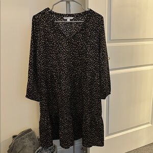 41 Hawthorn Black and gold(cream) satin shift  dress